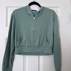 SHEIN Sage Green Cropped Hoodie